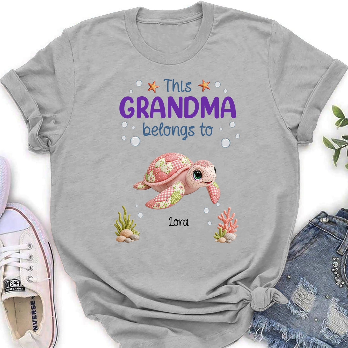 Custom Mother's Day Gift for Mom & Grandma • Little Turtle Of Nana - Personalized Shirt