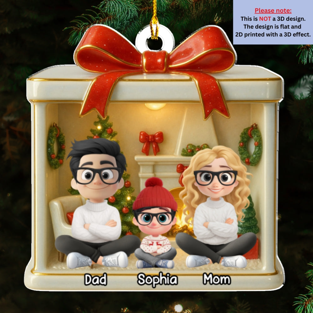 Custom Family Ornament, Christmas Gift for Family Members •  Our Story 2025 - Personalized Acrylic Ornament