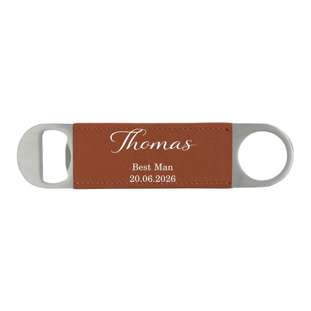 Best Man - Personalized Leather Bottle Opener
