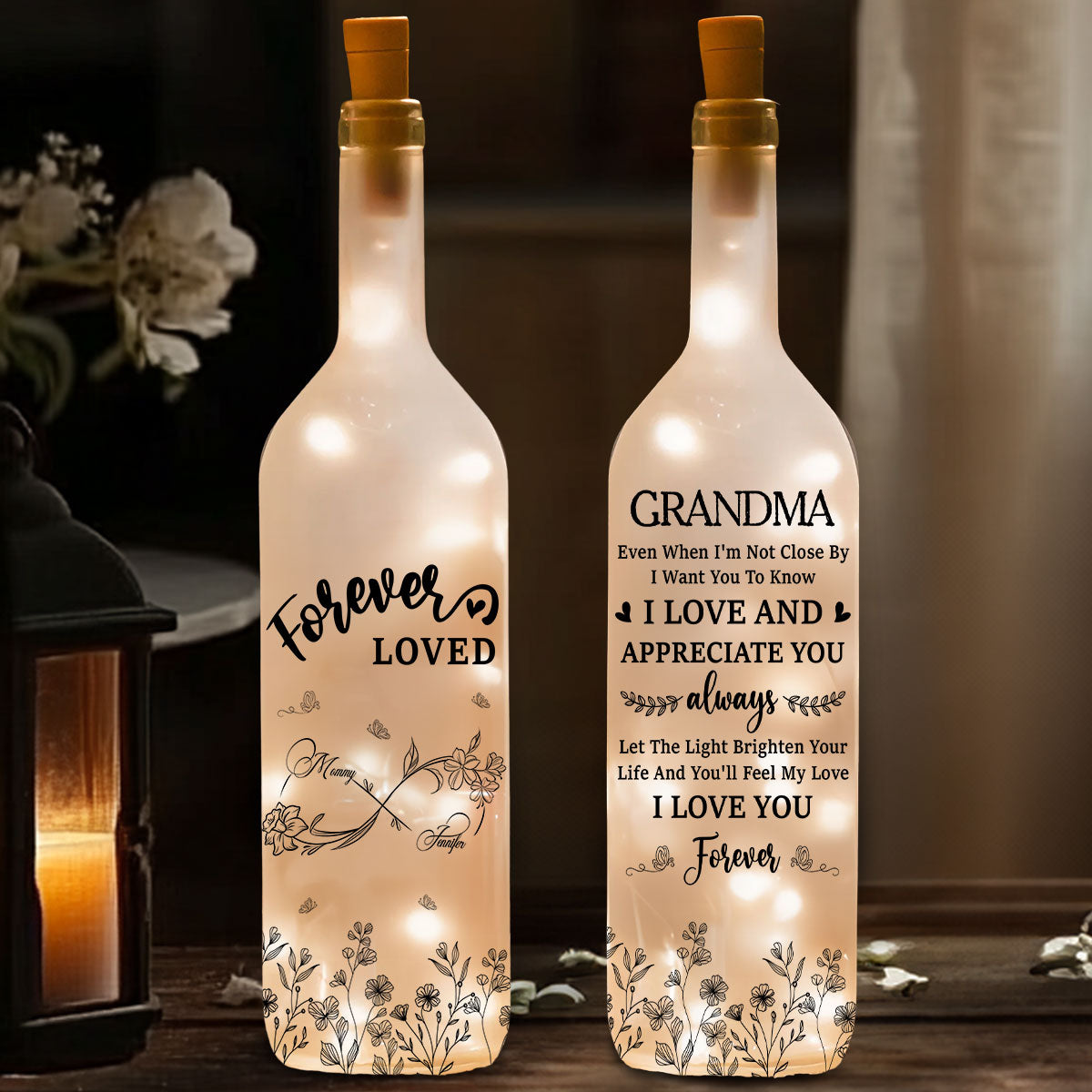 I Love And Appreciate You Always Mom - Personalized Bottle Lamp