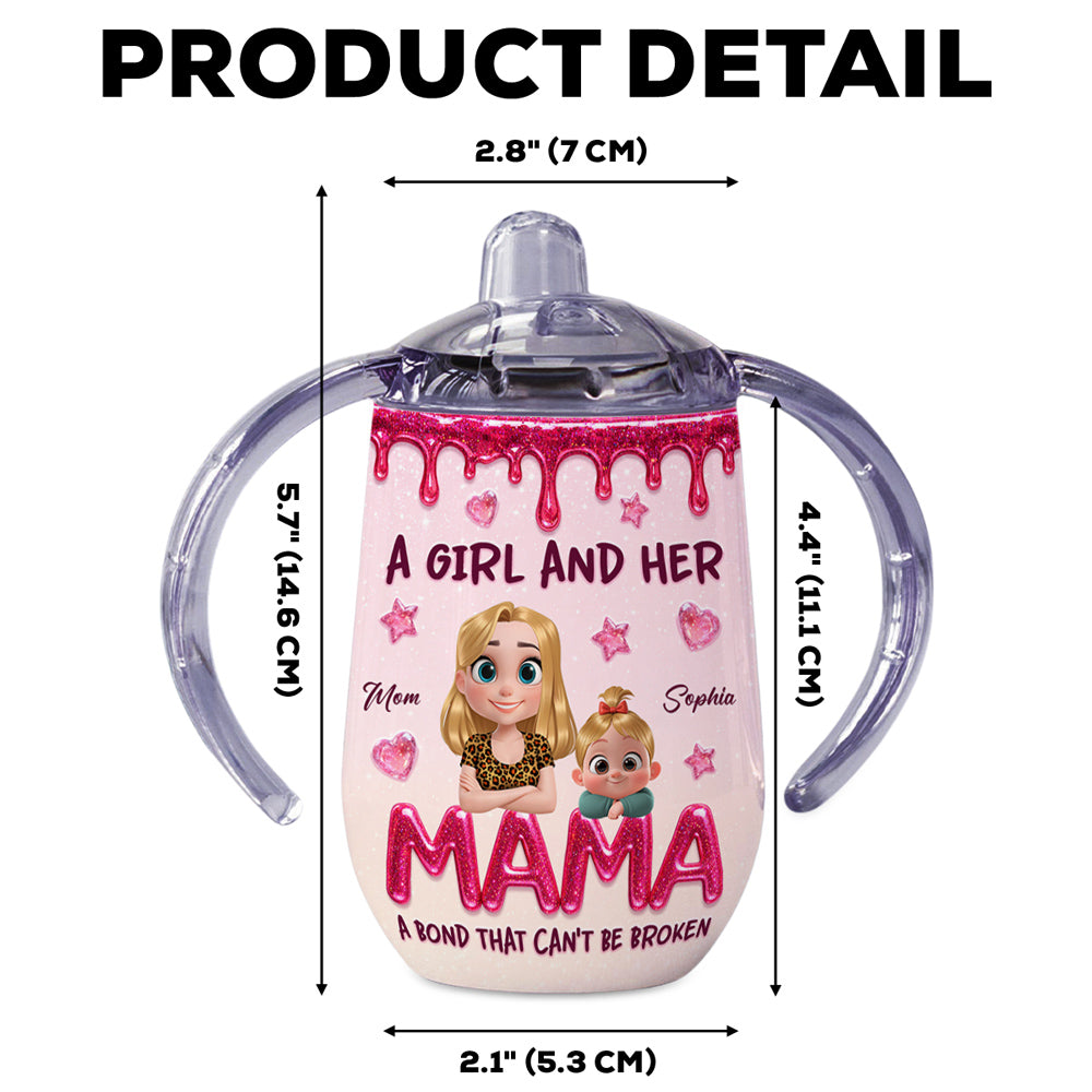 A Baby And Mommy - Personalized Sippy Cup With Handles