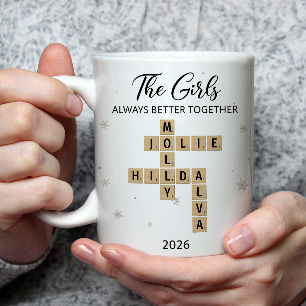 Custom Christmas & Birthday Gift for Brother & Sister • Our Names Intertwined - Personalized Coffee Mug