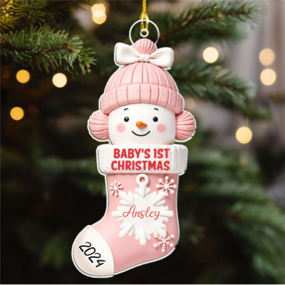 Custom Baby First Christmas Ornament for New Parents •  First Christmas - Personalized Acrylic Ornament