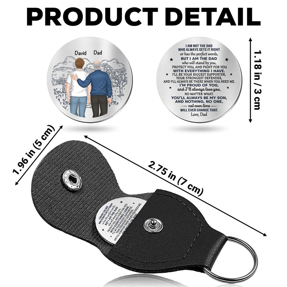 Custom Coin Keychain for Son, Father's Day Birthday Gifts • I Will Always Be Your Biggest Supporter - Personalized Pocket Hug