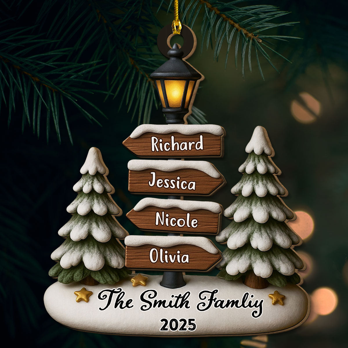 Custom Family Ornament, Christmas Gift for Family Members •  Home Is Where Love Lives - Personalized 2-Layered Wood Ornament