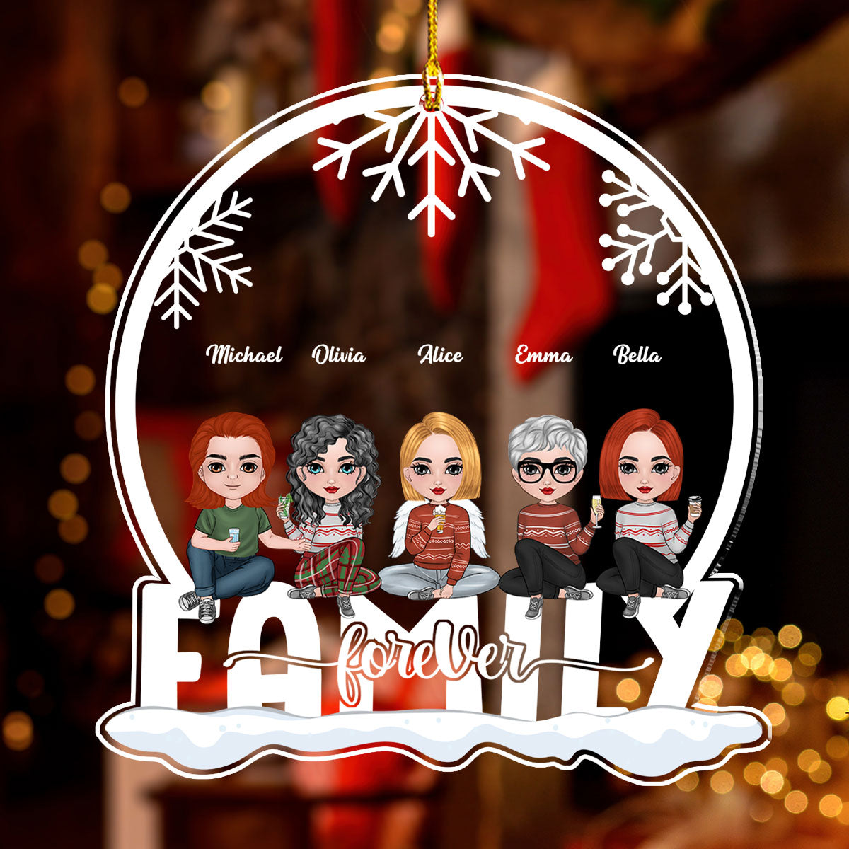 Custom Keepsake Christmas Ornament •  Siblings Forever - Personalized Acrylic Ornament