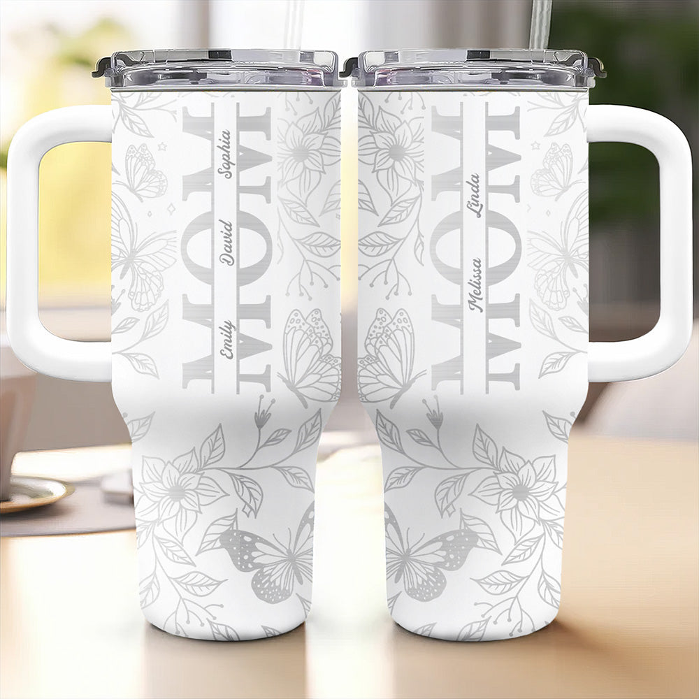 Custom Mother's Day Birthday Gifts For Mom • The Love Of Mom - Personalized Engraved 40oz Tumbler With Handle