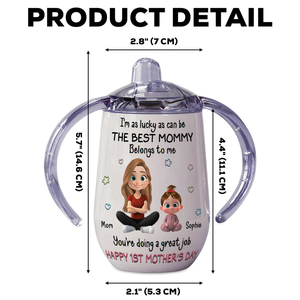 I Am Lucky - Personalized Sippy Cup With Handles