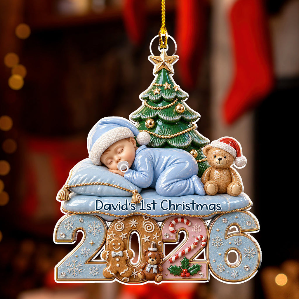 Custom Baby First Christmas Ornament for New Parents •  First Christmas Baby - Personalized Acrylic Ornament