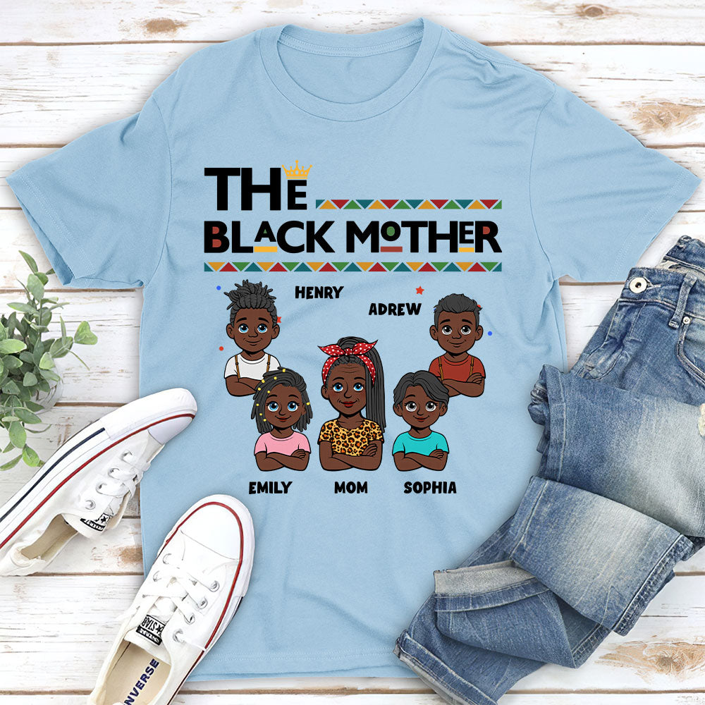 Custom Christmas & Birthday Gift for Mom, Grandma • The Blackmother - Personalized Shirt - Long Sleeve