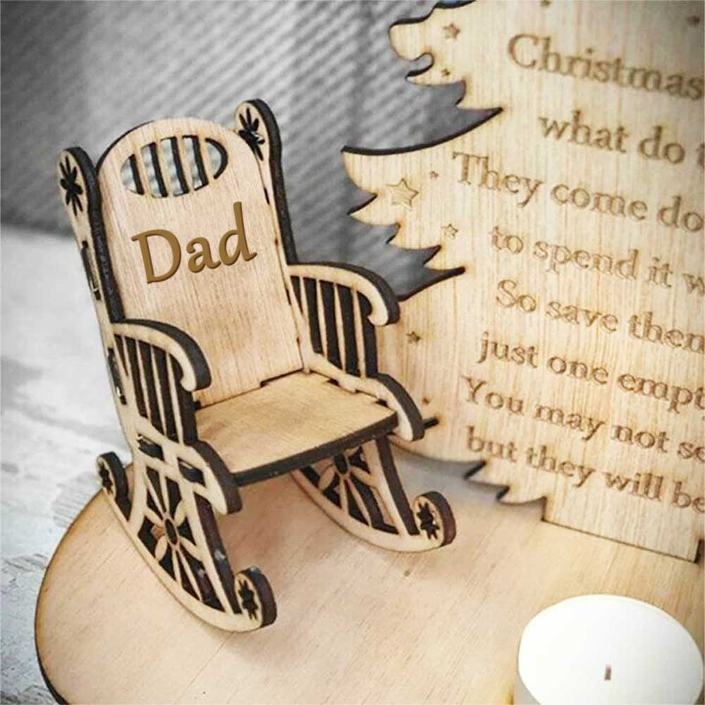 Christmas In Heaven With Chair - Personalized Candle Holder