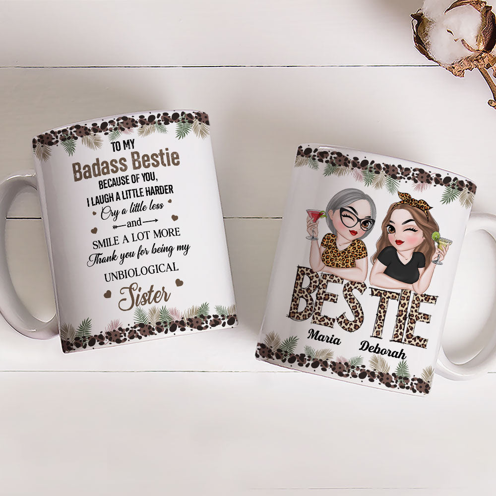 Custom Best Friend, Christmas & Birthday Friendship Keepsake Gift • Badass Bestie - Personalized Coffee Mug