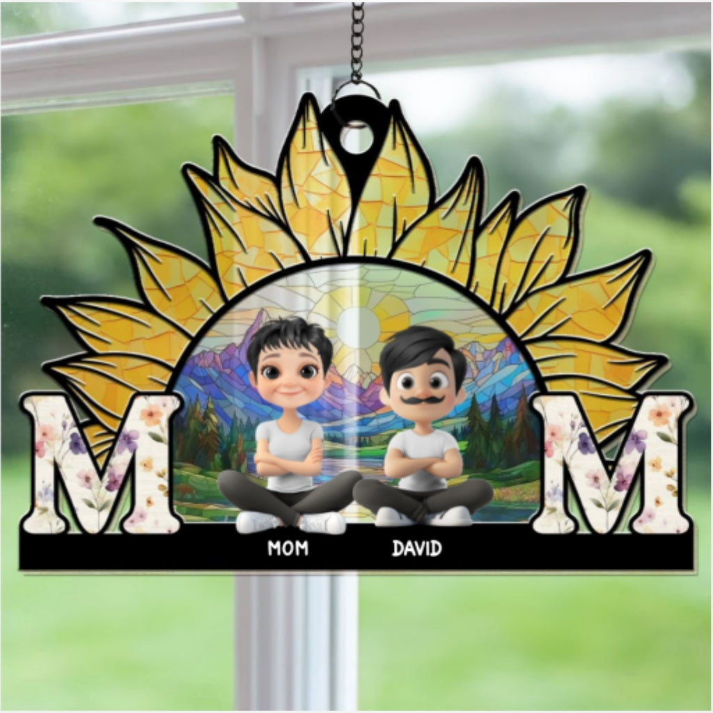 Custom Hanging Decor for Mom Daughter, Mother's Day Gifts • You Are My Sunshine - Personalized Suncatcher