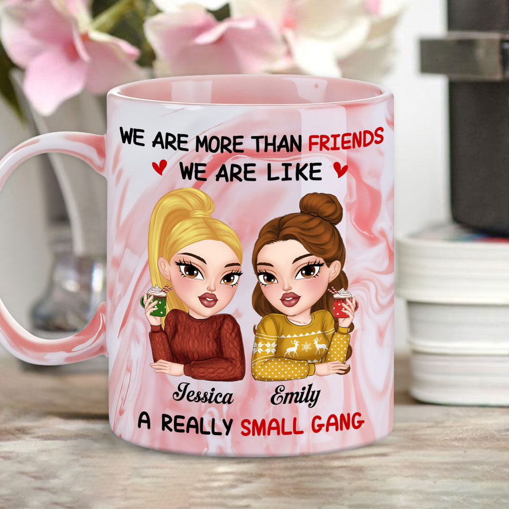 Custom Best Friend, Christmas & Birthday Friendship Keepsake Gift • We Make Trouble Look Good - Personalized Pink Marble Mug