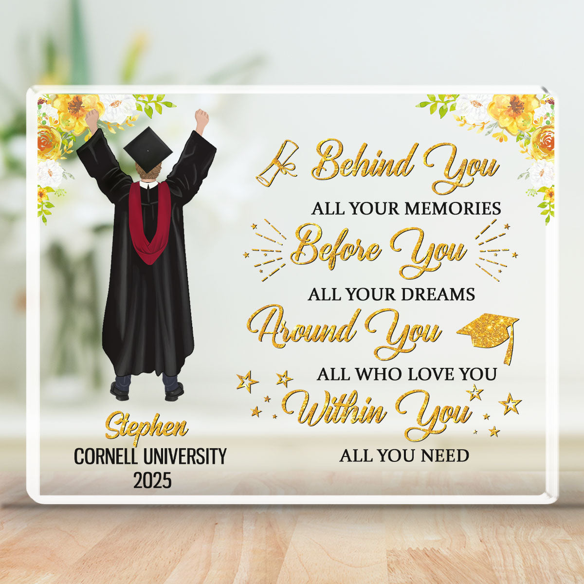 Custom Decor, Christmas Birthday Anniversary Gift Keepsake • Behind You All Your Memories Before You All Your Dreams - Personalized Acrylic Plaque