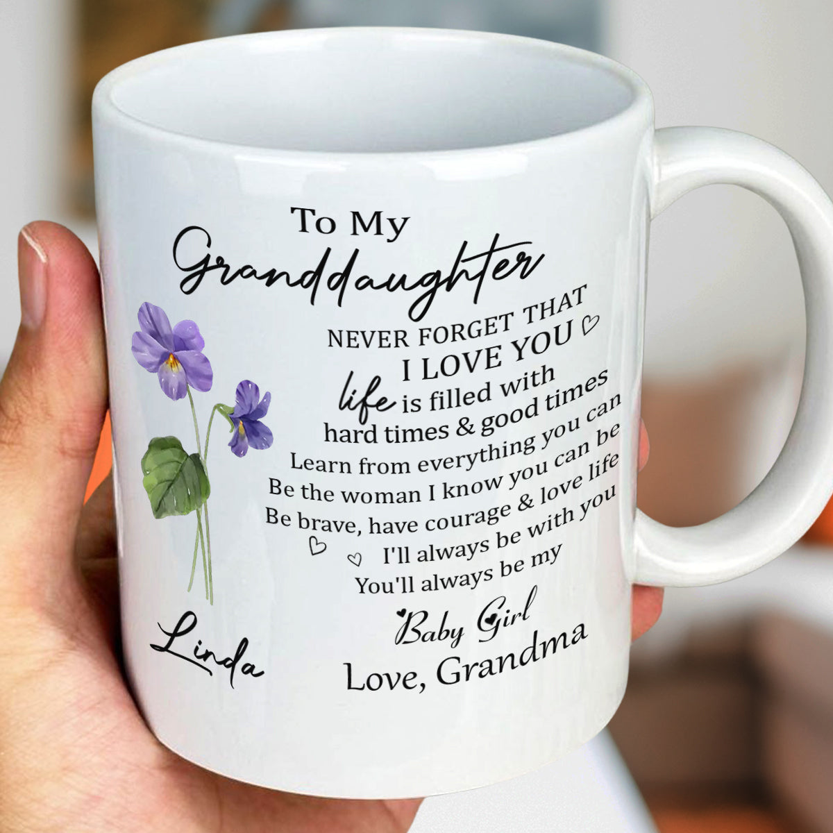Custom Christmas & Birthday Keepsake Gift • Never Forget Granddaughter - Personalized Coffee Mug