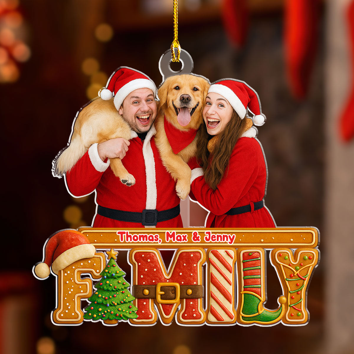 Custom Photo Family Ornament, Christmas Gift for Family Members • Our Christmas Cake Crew Photo - Personalized Acrylic Ornament