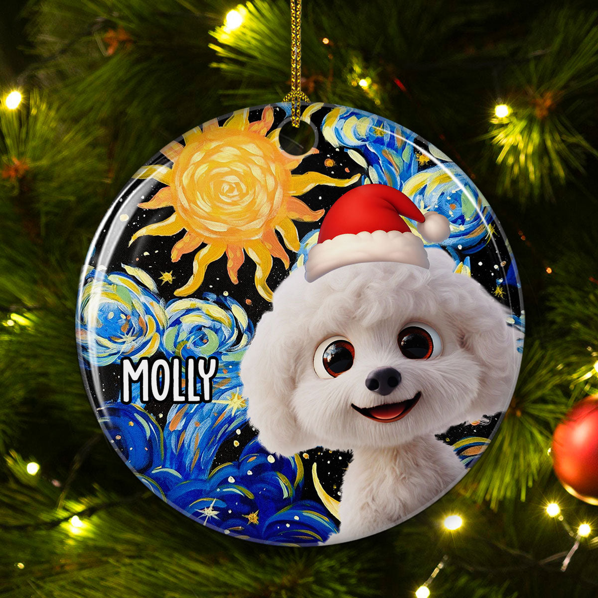 Custom Keepsake Christmas Ornament •  Holy Night - Personalized Ceramic Ornament