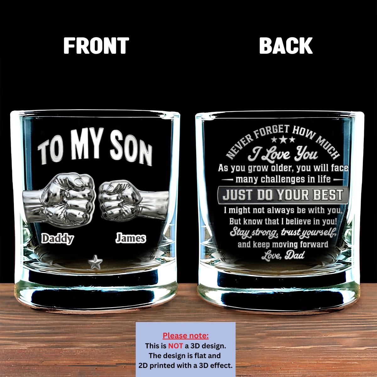 To My Son I Believe In You - Personalized Whiskey Glass
