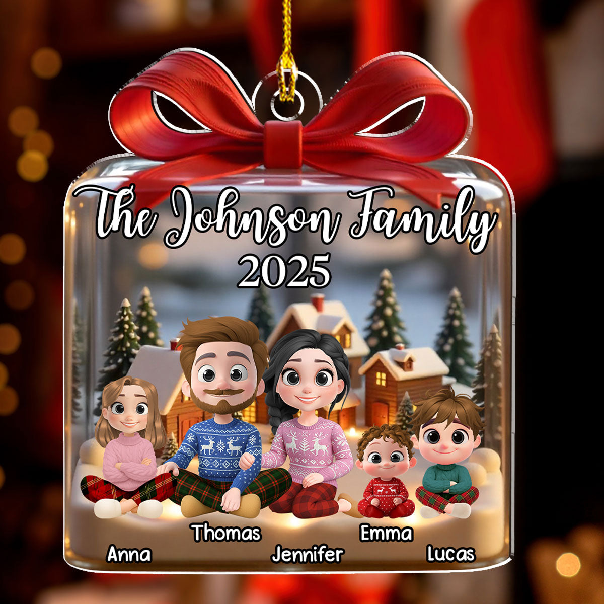 Custom Family Ornament, Christmas Gift for Family Members •  Our Family This Year - Personalized Acrylic Ornament