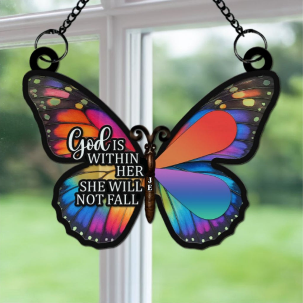 Custom Name Best Friend Hanging Decor, Friendship Birthday Gifts • God Says You Are - Personalized Suncatcher