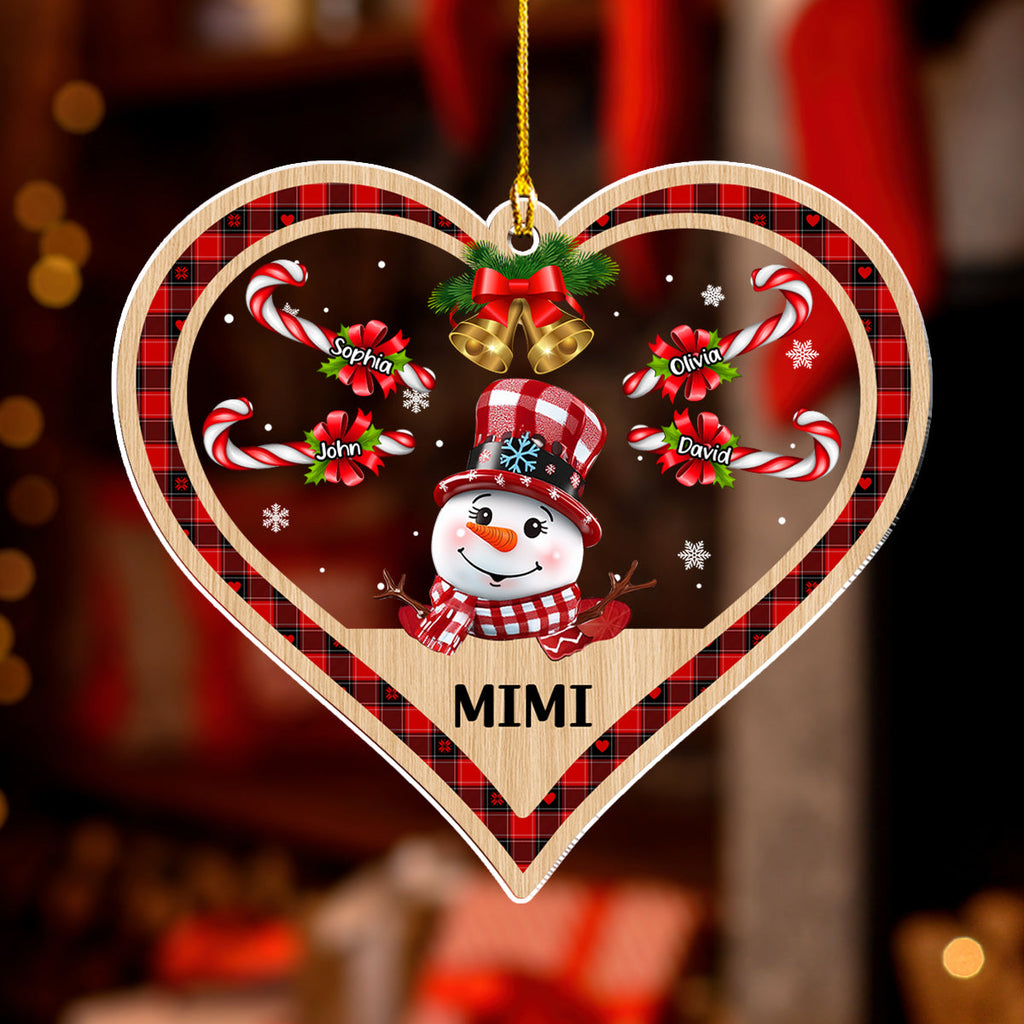 Custom Family Ornament, Christmas Gift for Family Members •  Grandma With Her Lovers - Personalized Acrylic Ornament