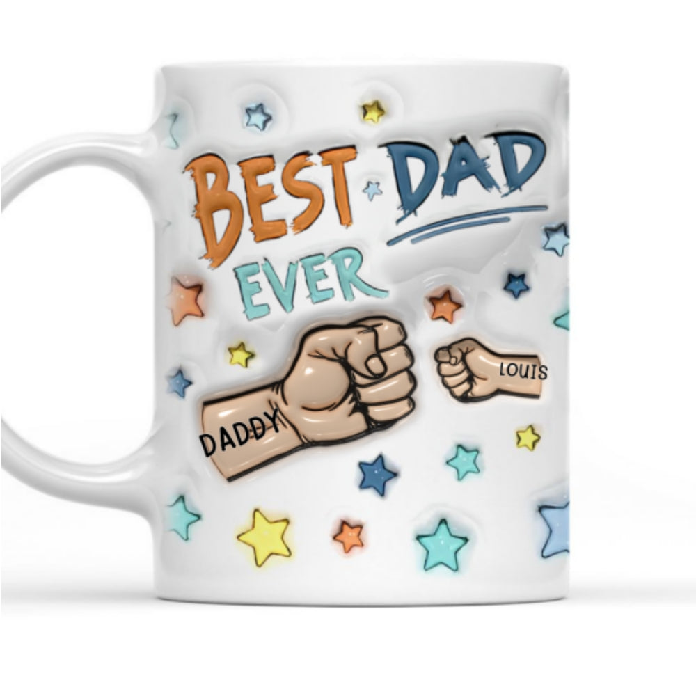 Custom Christmas & Birthday Gift for Dad • Worlds Greatest Dad - Personalized 3D Inflated Effect Mug