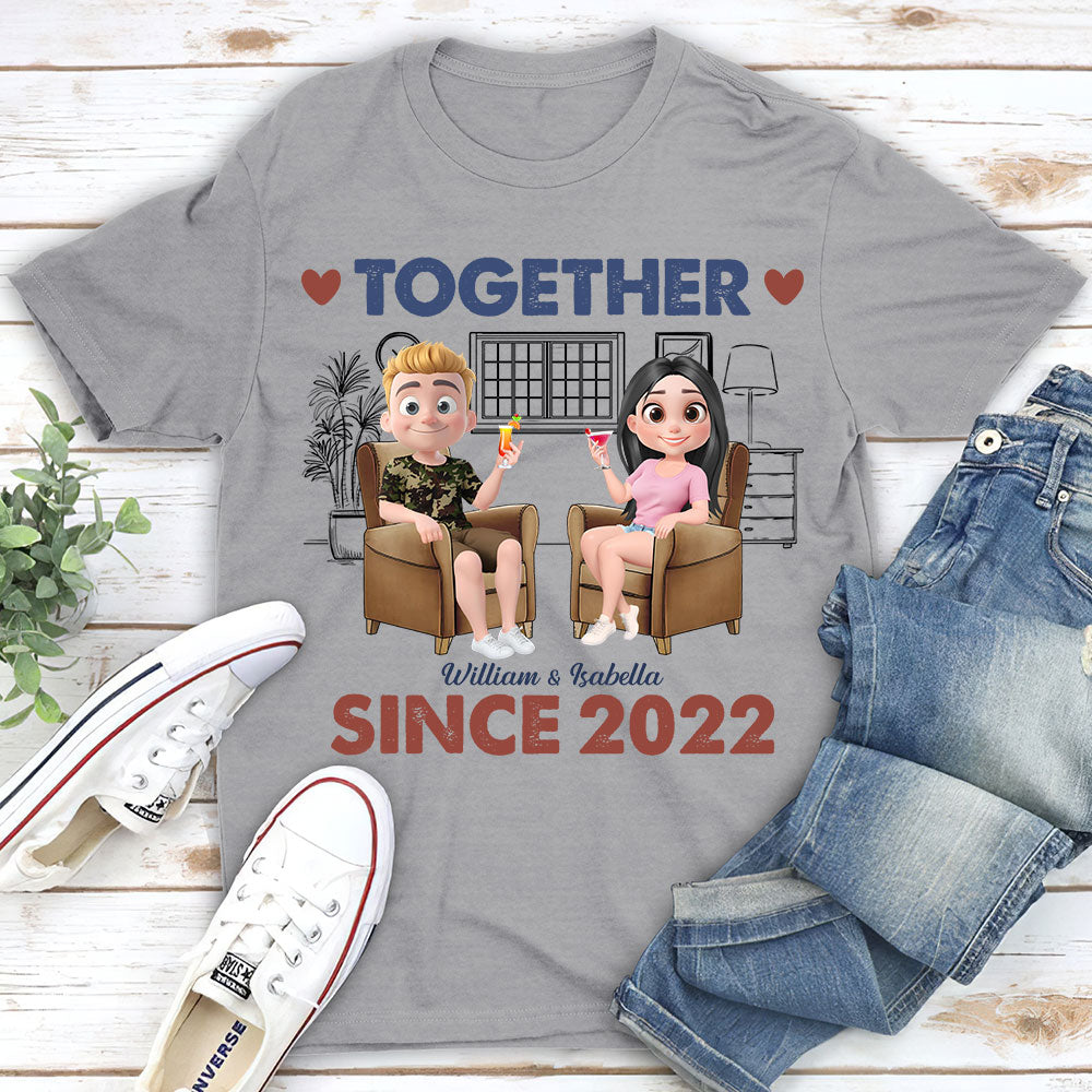 Custom Anniversary Keepsake Gifts For Couple • Together Since Husband Wife - Personalized Shirt