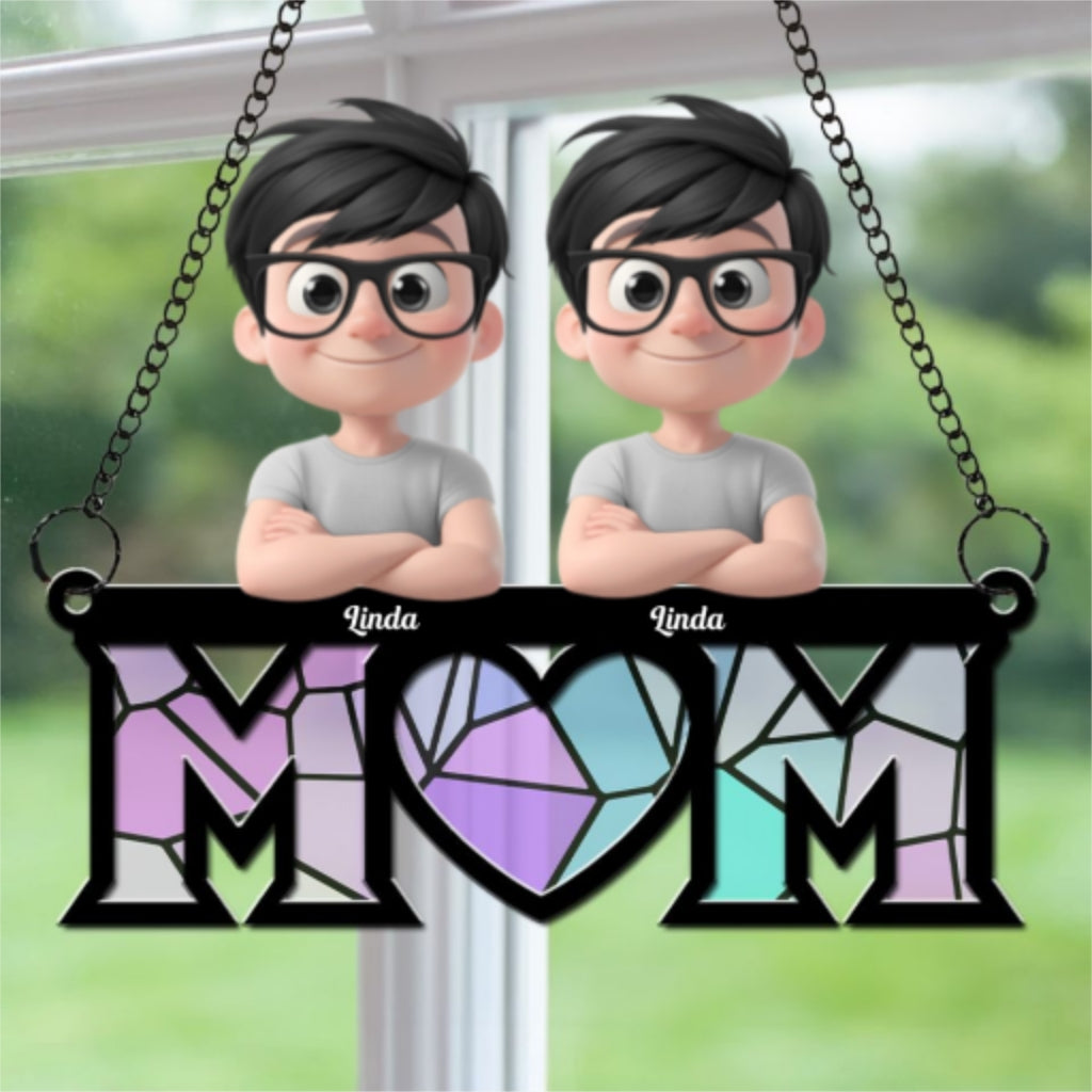 Custom Hanging Decor for Mom Daughter, Mother's Day Gifts • You Are Our World - Personalized Suncatcher