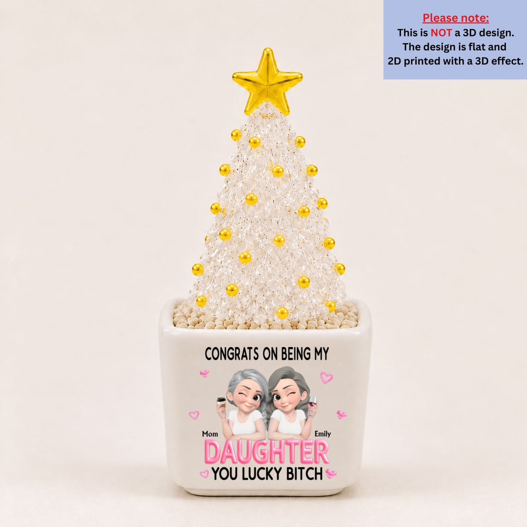 Congrats My Daughter - Personalized Glass Christmas Tree