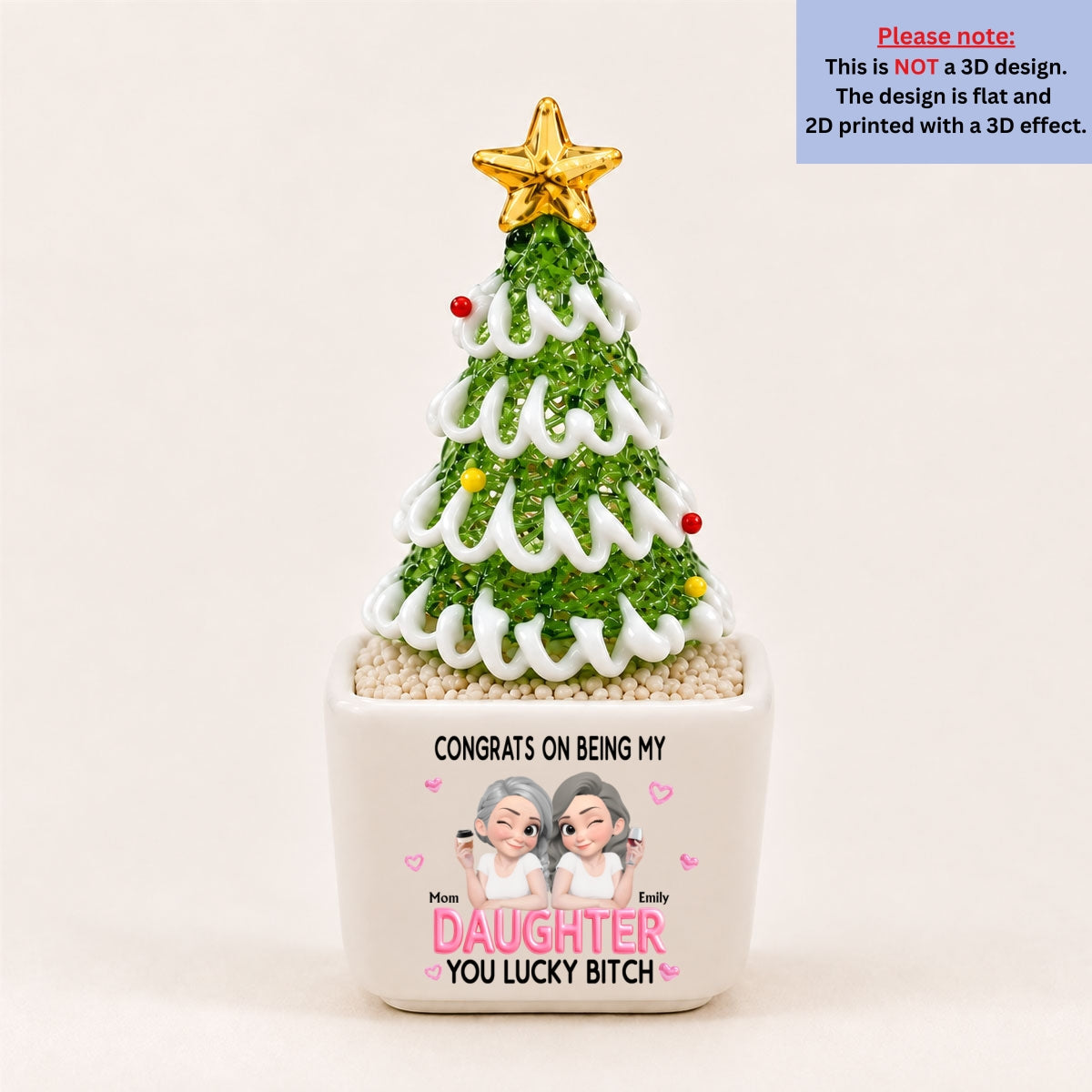 Congrats My Daughter - Personalized Glass Christmas Tree