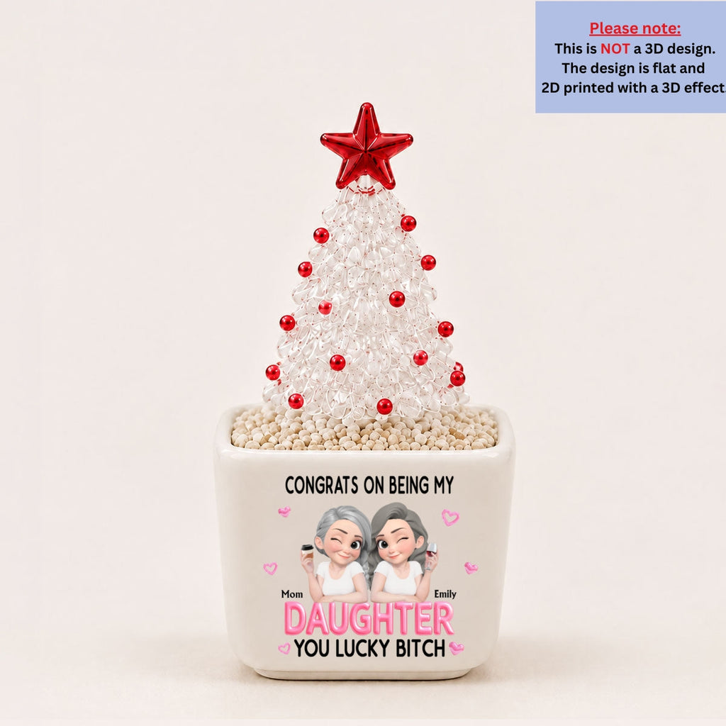 Congrats My Daughter - Personalized Glass Christmas Tree