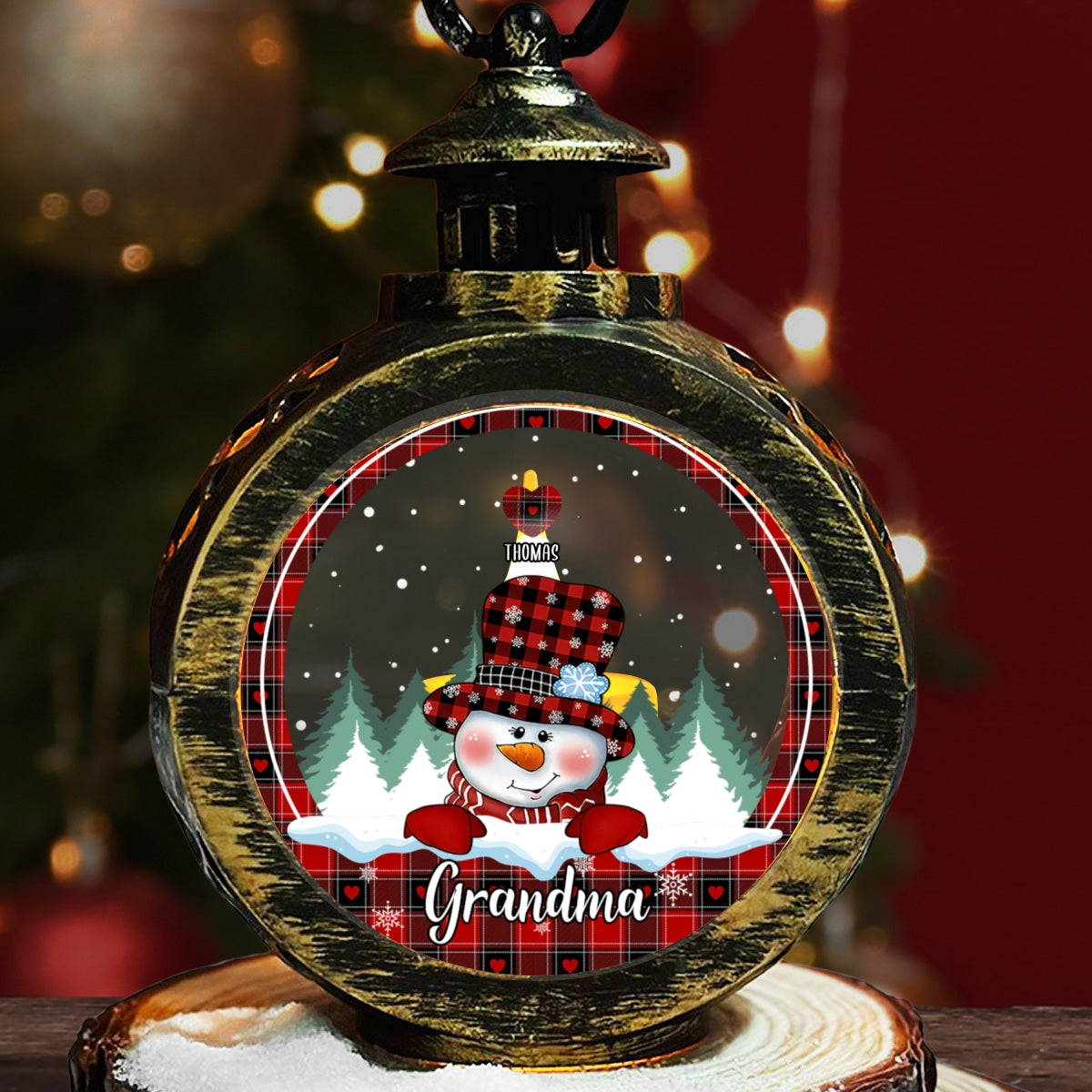 Custom Name Christmas Gifts for Grandma, Holiday Decor • Christmas Grandparents - Personalized Christmas Lantern