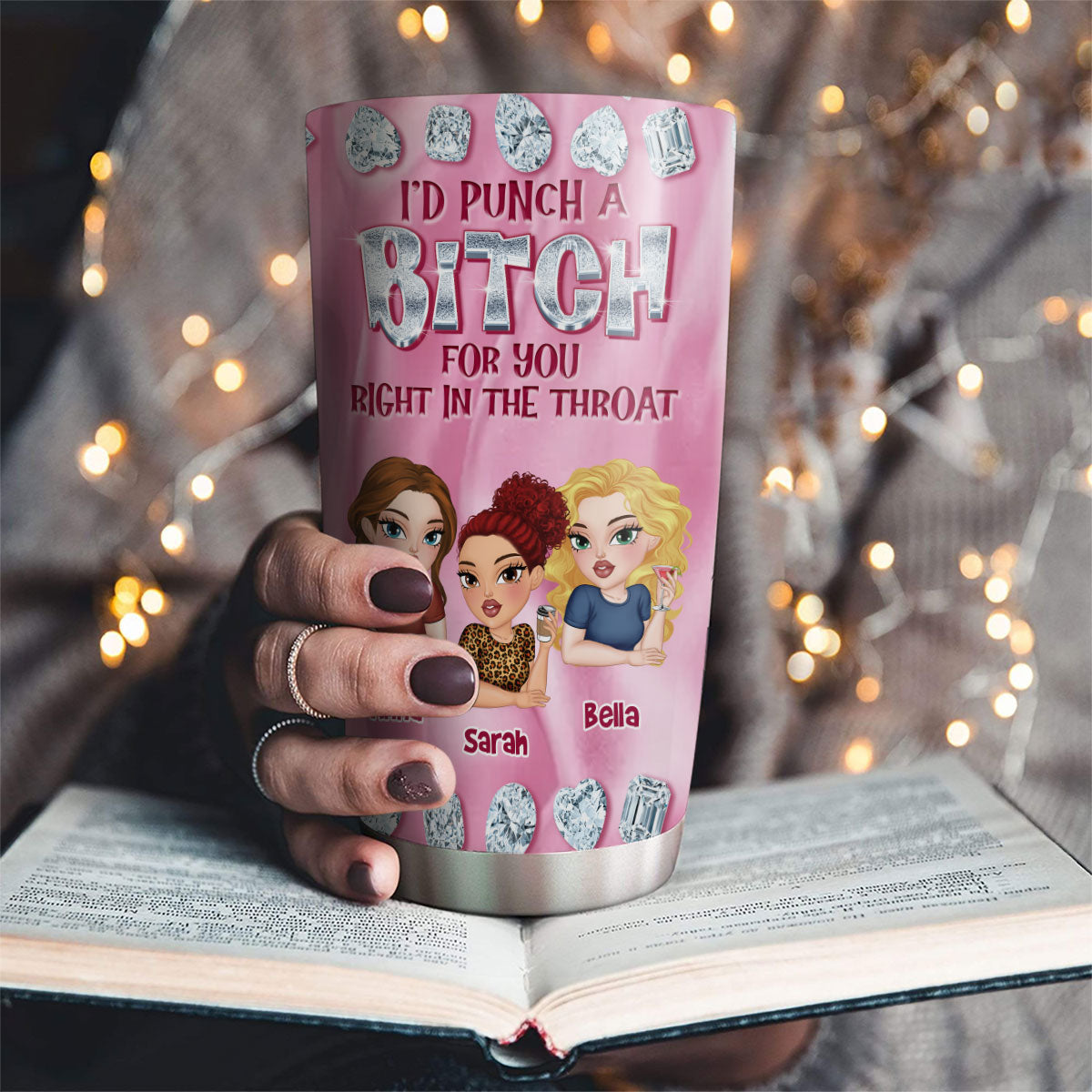 Custom Christmas Birthday Gifts For Best Friend • Besties Forever Gemstones - Personalized Tumbler