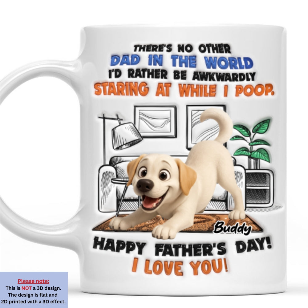 Custom Christmas & Birthday Keepsake Gift • Staring At While I Poop Funny Dog - Personalized 3D Inflated Effect Coffee Mug