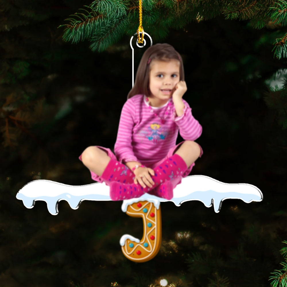 Custom Photo Family Ornament, Christmas Gift for Family Members • Christmas Name With Photo - Personalized Acrylic Ornament