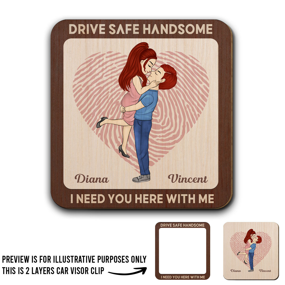 Drive Safe Handsome - Personalized Car Visor Clip