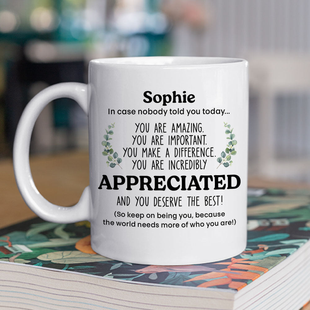 Custom Coworker, Christmas & Birthday Team Appreciation Gift • You Make A Difference - Personalized Coffee Mug