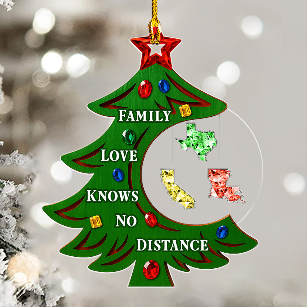 Custom Family Ornament, Christmas Gift for Family Members •  Family Together States - Personalized Acrylic Ornament