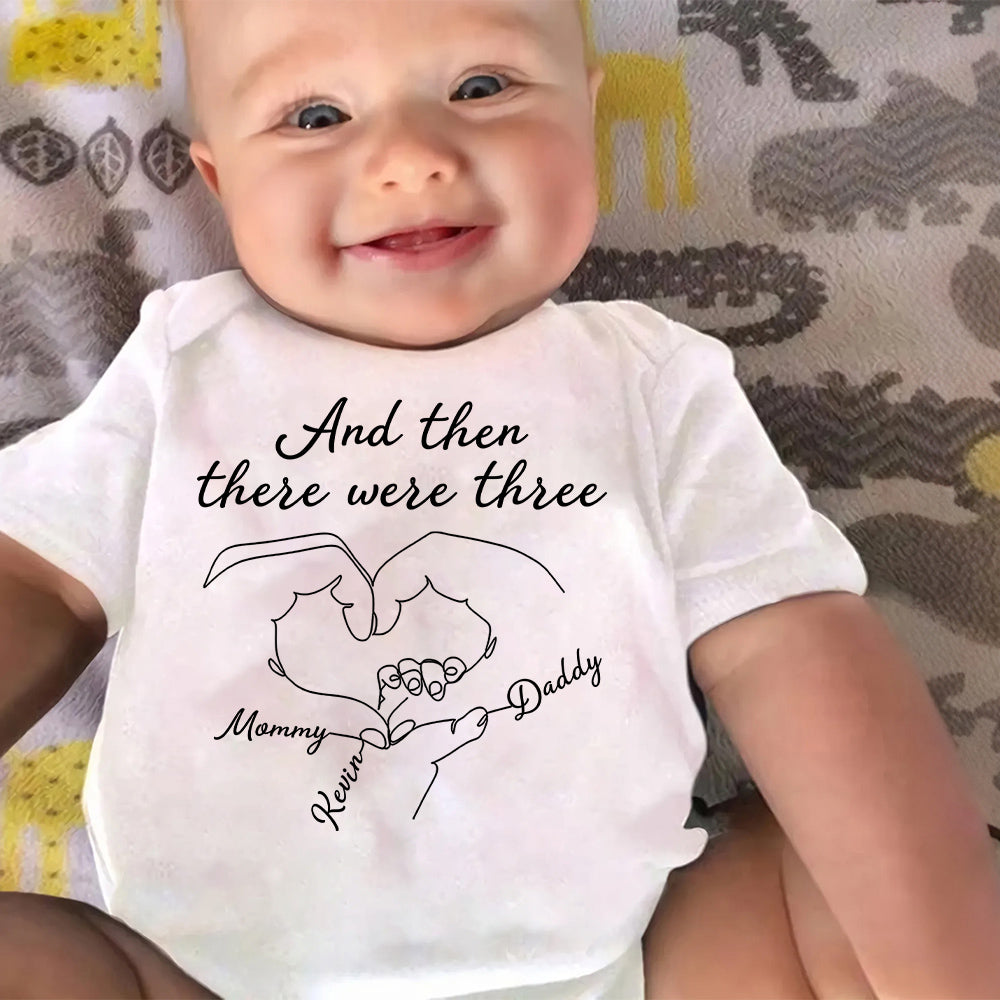 And Then There Were Three - Personalized Baby Onesie