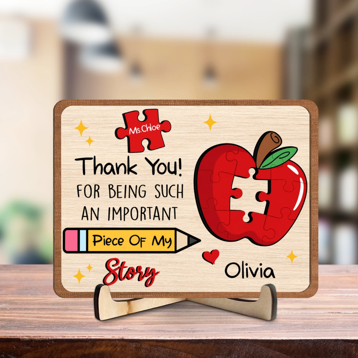 Custom Decor, Christmas Birthday Anniversary Gift Keepsake • Teaching From The Heart - Personalized Wooden Plaque