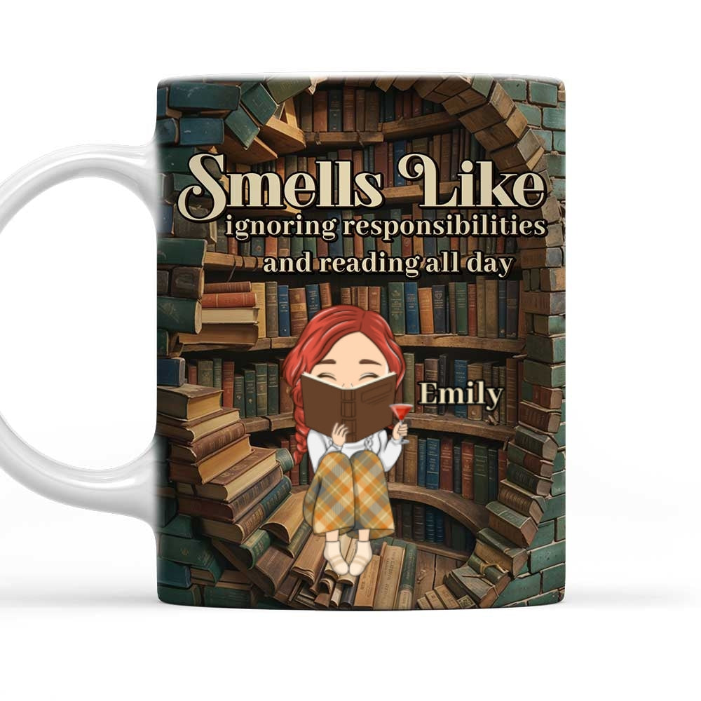 Custom Christmas & Birthday Keepsake Gift • Avoiding Responsibilities, Enjoying Books - Personalized Coffee Mug
