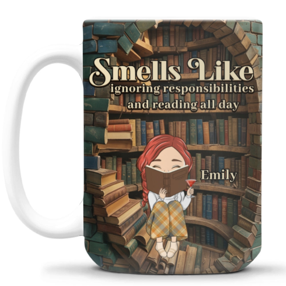 Custom Christmas & Birthday Keepsake Gift • Avoiding Responsibilities, Enjoying Books - Personalized Coffee Mug