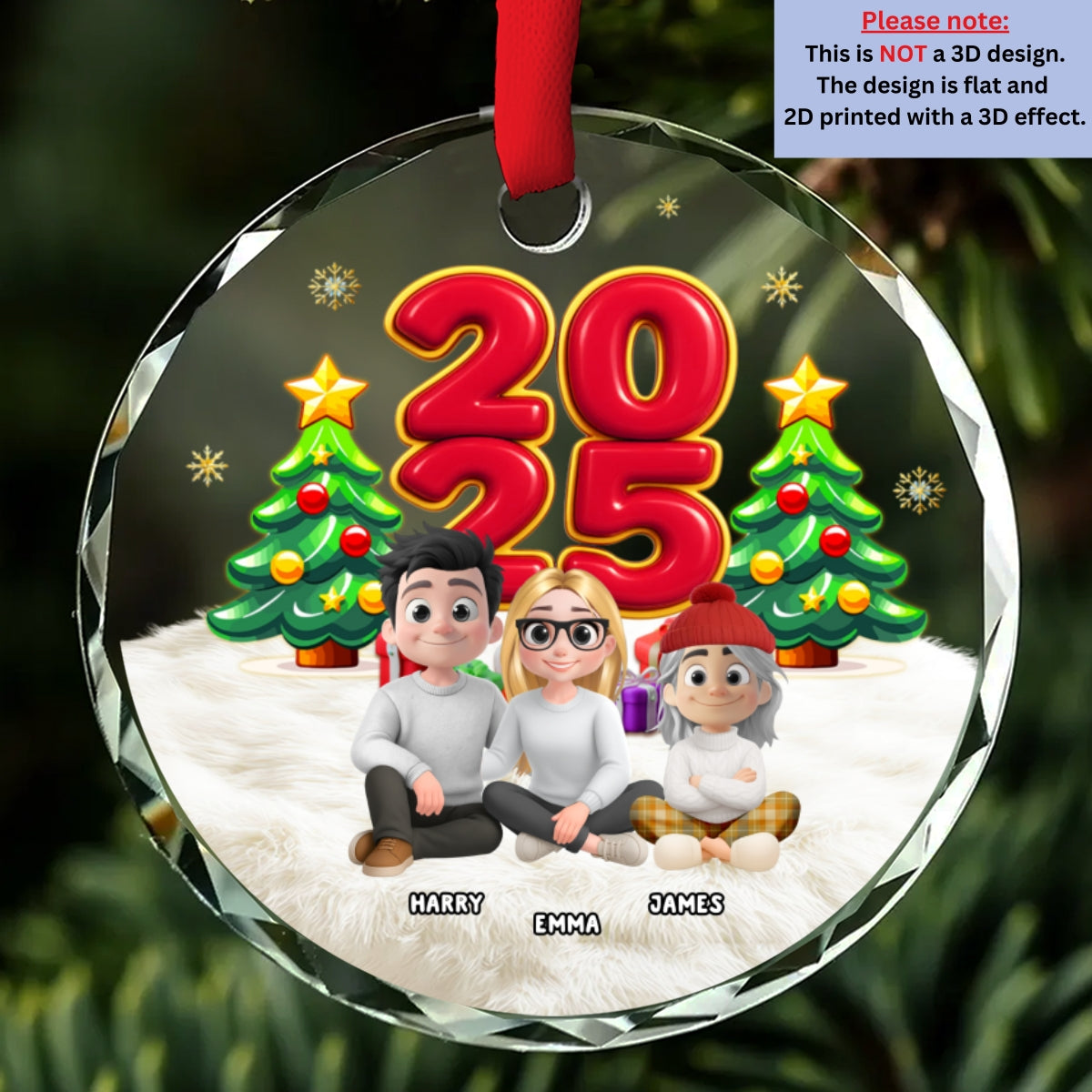 Custom Family Ornament, Christmas Gift for Family Members •  You Me And Our Kid Pet - Personalized Glass Ornament