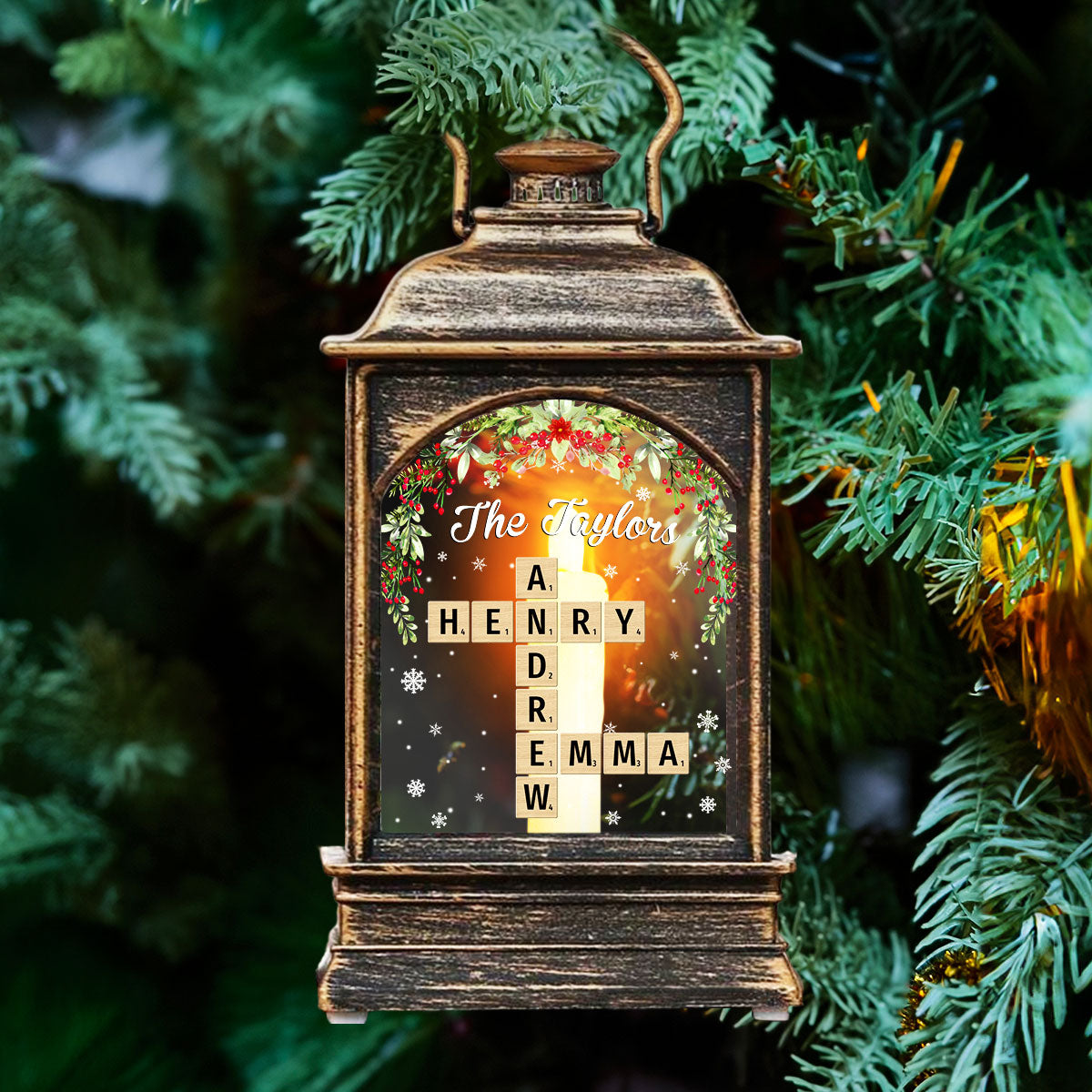 Family Crossword - Personalized Christmas Wind Lamp