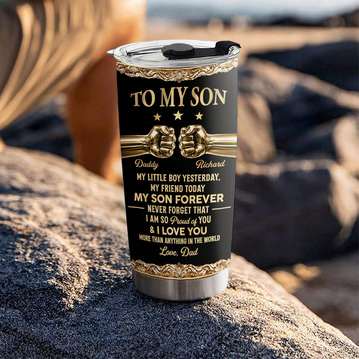 Custom Christmas Birthday Gifts For Son • My Son Forever - Personalized 3D Effect Tumbler