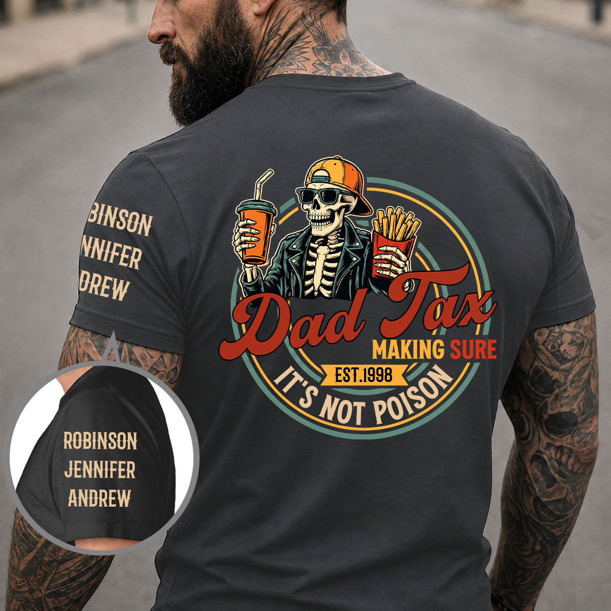 Custom Father's Day, Special Gift for Dad & Grandpa • Poison Tester - Personalized Shirt With Design On Sleeve