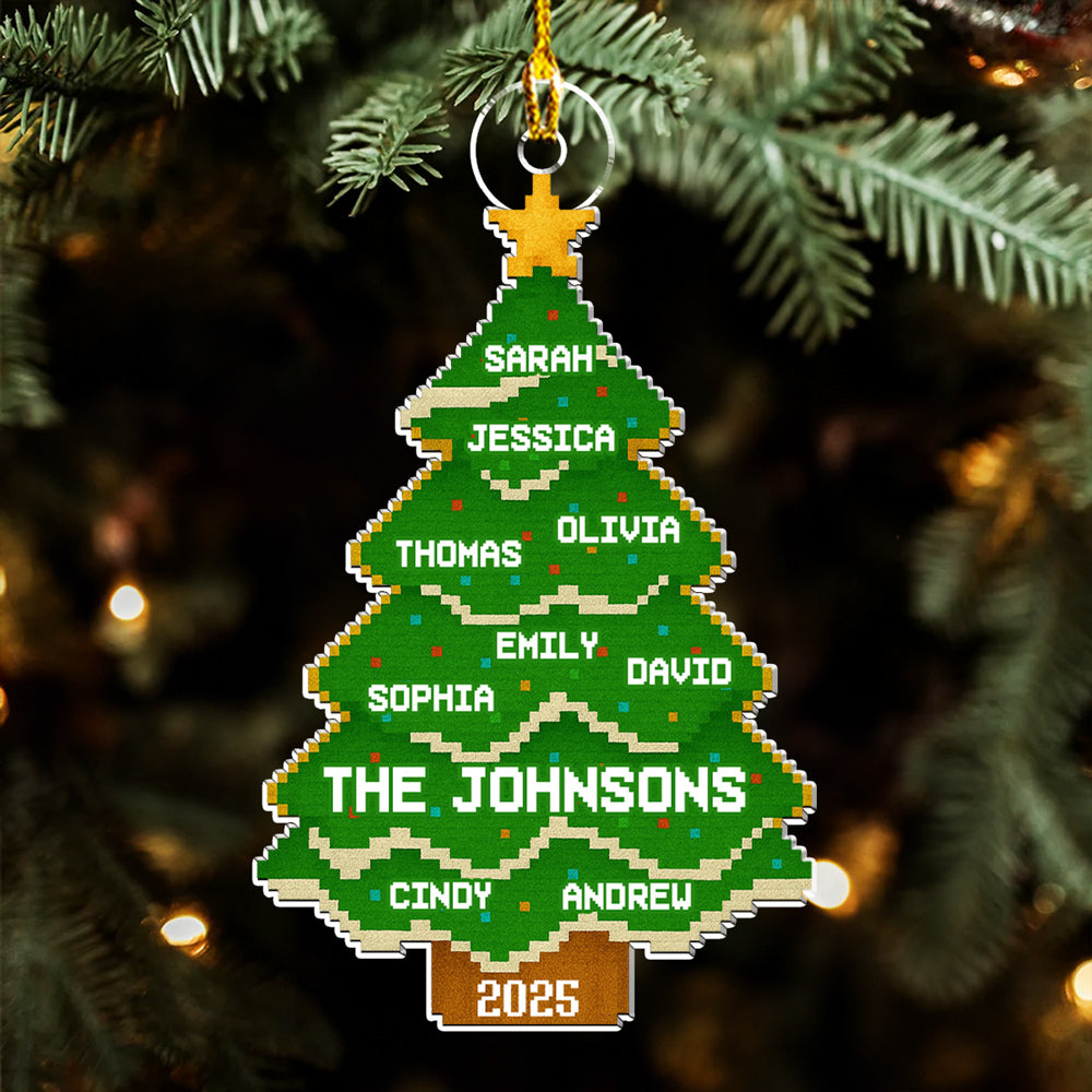 Custom Family Ornament, Christmas Gift for Family Members •  Lovely Family Tree - Personalized Acrylic Ornament