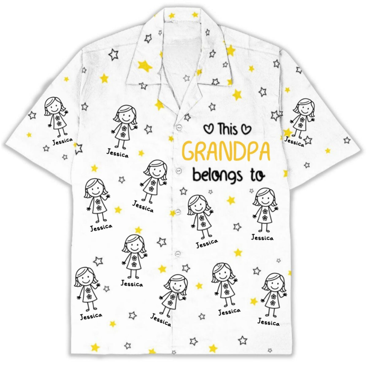 This Grandpa Belongs To Our Hearts - Personalized Hawaiian Shirt