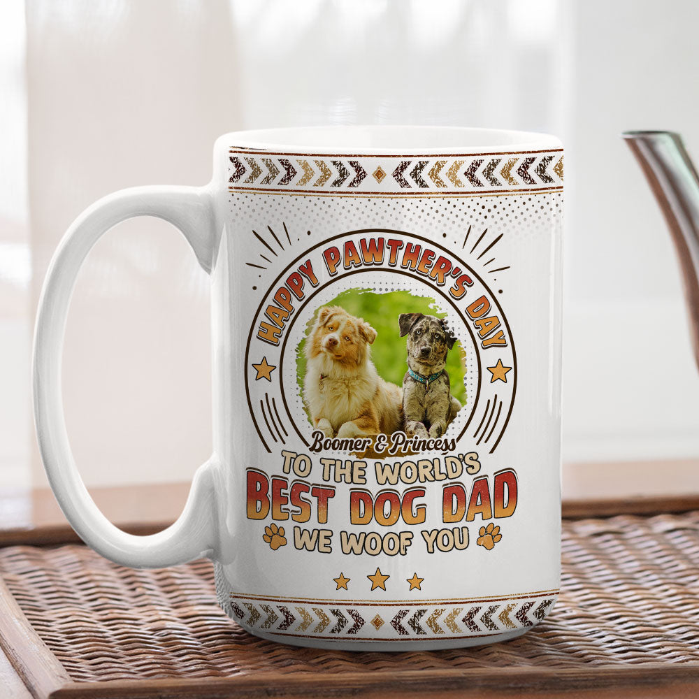Custom Photo Christmas & Birthday Keepsake Gift • Pawther Day With Dog Dad Photo - Personalized Coffee Mug
